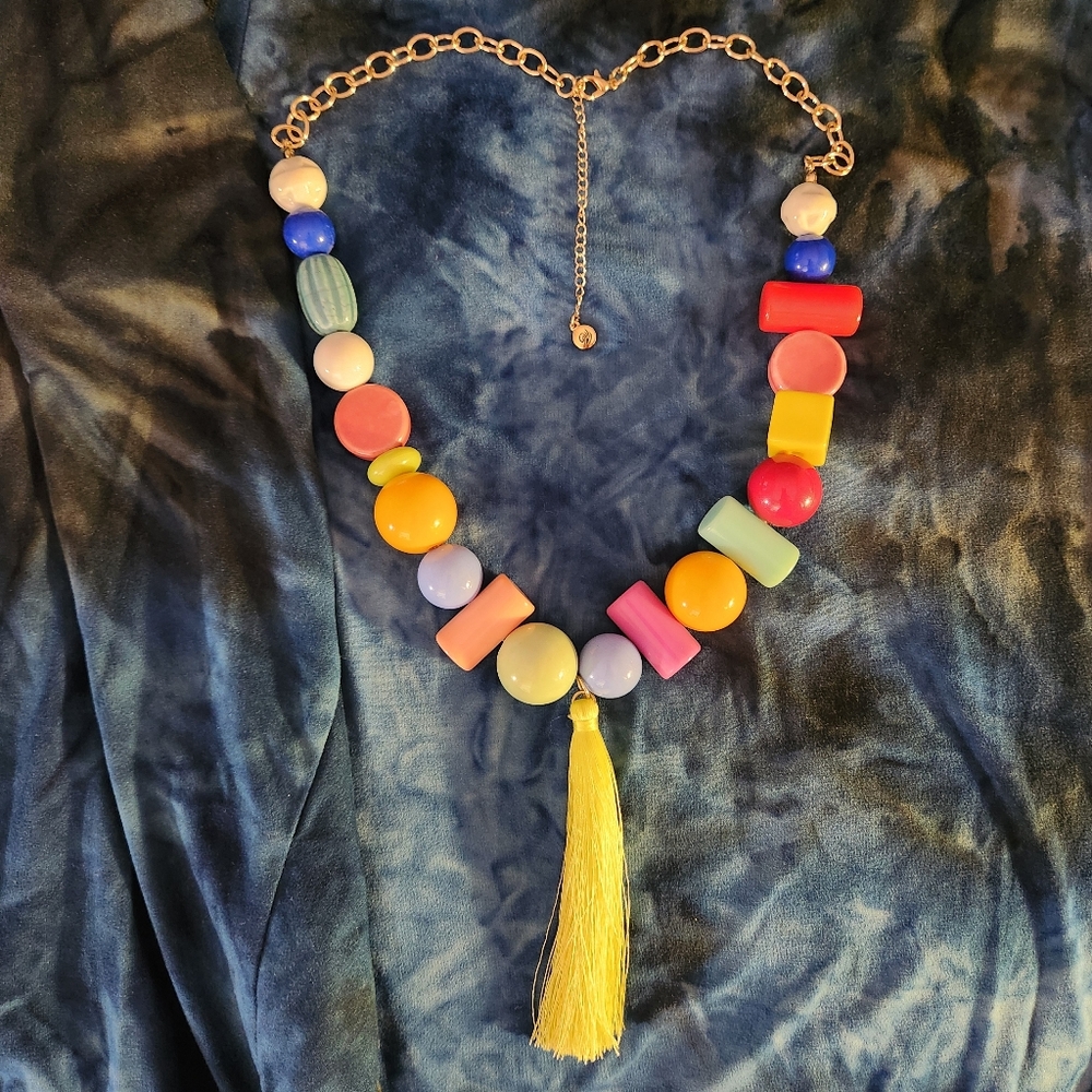 Colorful Beaded Necklace with Tassel